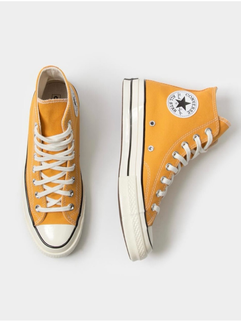 Converse Chuck 70 Canvas High-Top Sneakers in Mustard Yellow